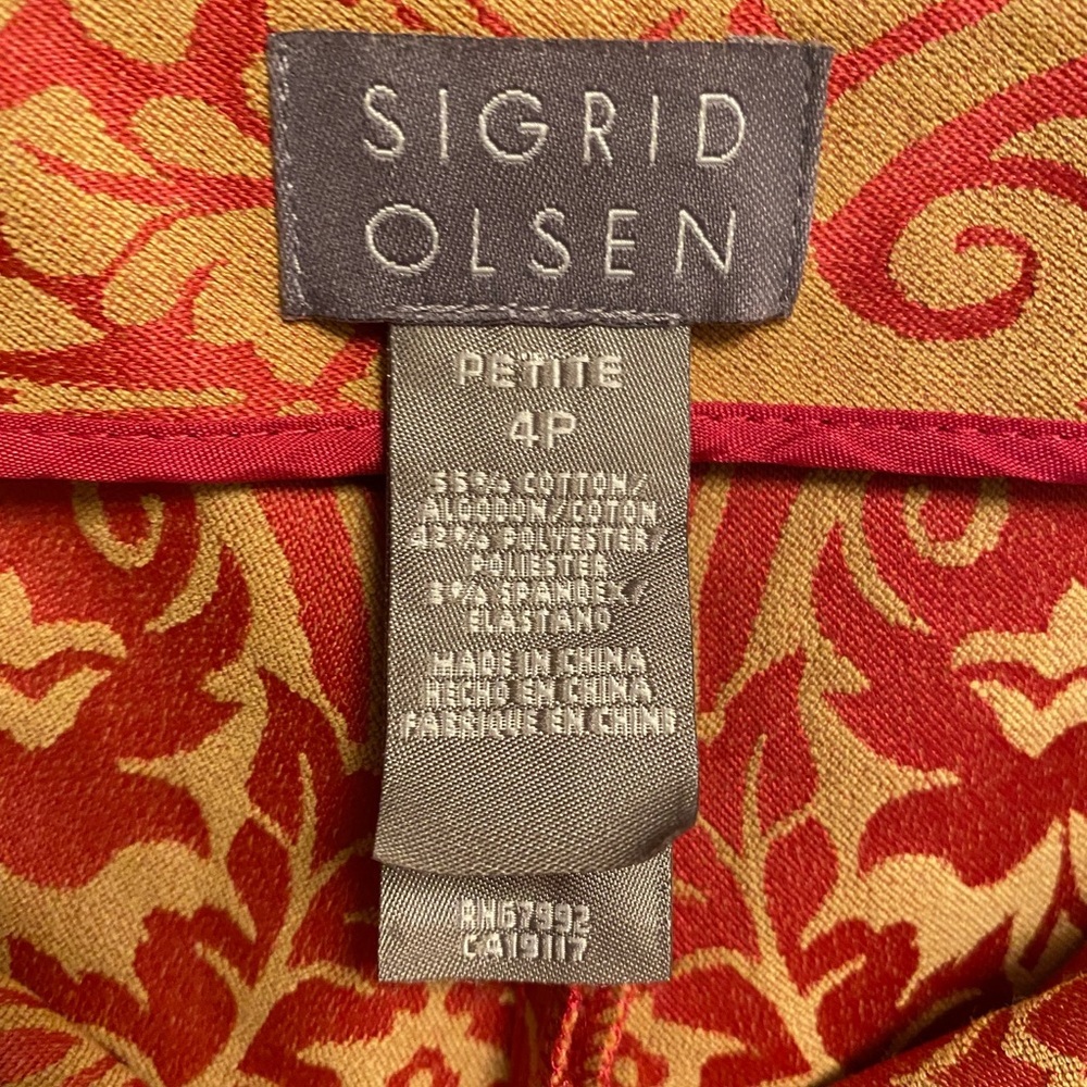 🚺 Sigrid Olsen pink & tan tapestry pants - Picture 5 of 6